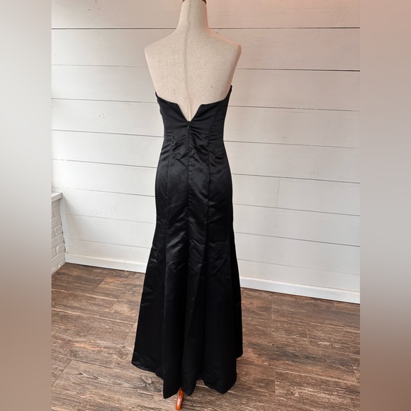 VINTAGE Jessica McClintock Gunne Sax 90s Formal tuxedo strapless gown Y2K - Picture 3 of 10